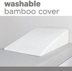 Adam Icon Bed Wedge Pillow of Memory Foam Acid Reflux and Gerds, Reduce Neck and Back Pain, Snoring, and Respiratory Problems - Breathable and Washable Cover