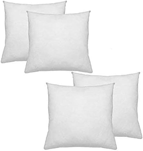 IZO All Supply Square Sham Stuffer Throw Pillow Insert, White, 16 by 16 Inches, Pack of 4