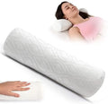 Becky Cameron Neck Roll Pillow Orthopedic Bolster Crumbed Foam Filled Cylinder Cushion Pad Lumbar Support Leg Pain Comfort Cervical Round Pillow ideal for Rest Reading Sleeping (12" x 6" Round)