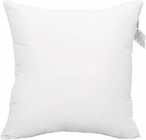 ACCENTHOME Cushion Inner Pads (Pack of 2) 18" x 18" Throw Pillow Inserts | Hypoallergenic Square Cushion Fillers - Hollowfiber Pillow Sham Stuffer (45 x 45 cm, White)