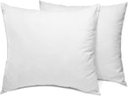Sleep Restoration Cushion Inner Pads (Pack of 2), 40 x 40 cm (16" x 16") Throw Pillow Inserts, Hollowfibre Pillows for Sofa and Couch (White)