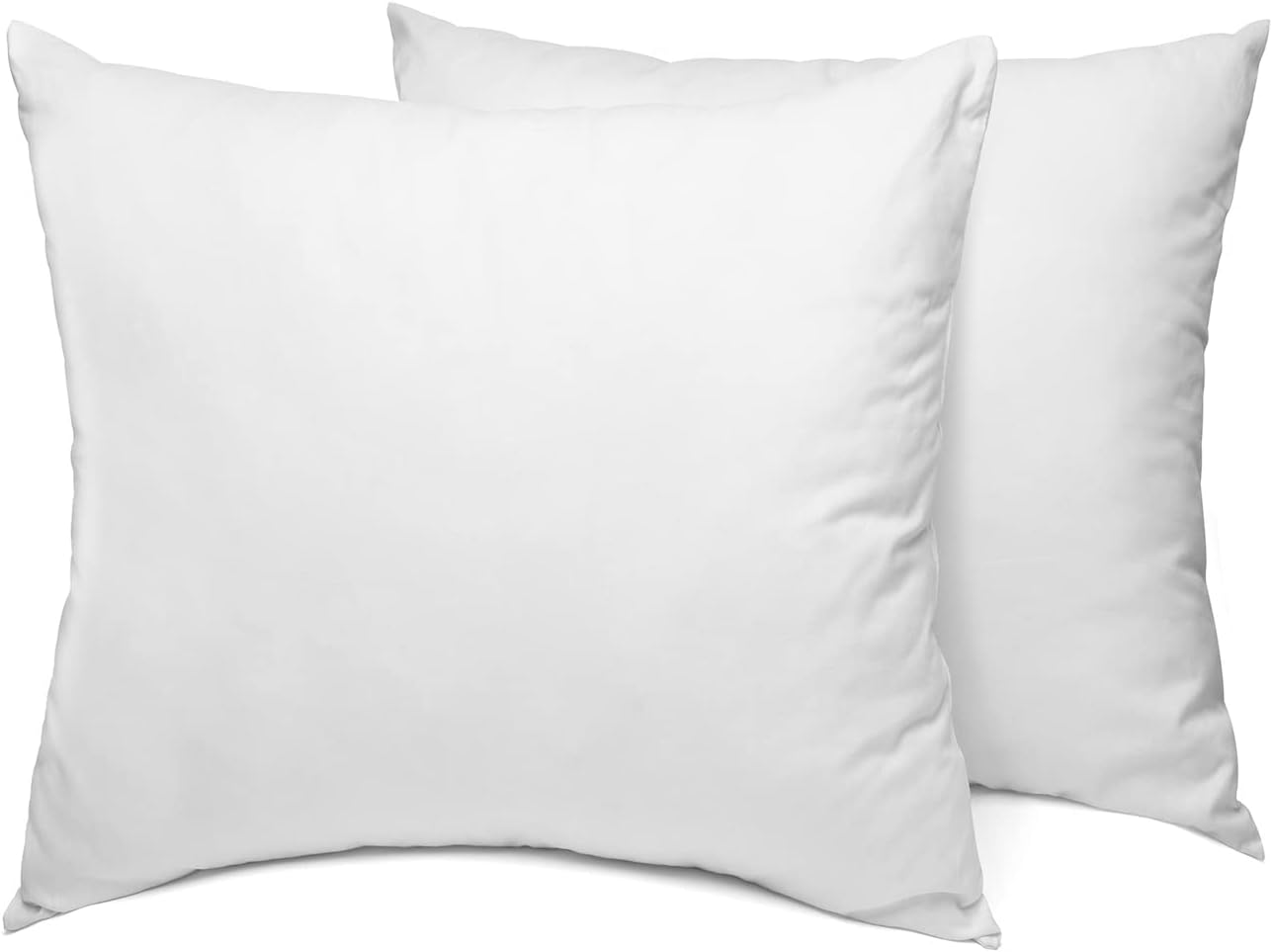 Sleep Restoration Cushion Inner Pads (Pack of 2), 40 x 40 cm (16" x 16") Throw Pillow Inserts, Hollowfibre Pillows for Sofa and Couch (White)