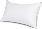 EDOW Soft Pillows for Sleeping (2 Pack),Supportive Down Alternative Polyester Micro-Fiber Filled Pillows, Brushed Cotton Cover, Machine Washable (White, Queen(20x30)) @ M&A STYLES LTD
