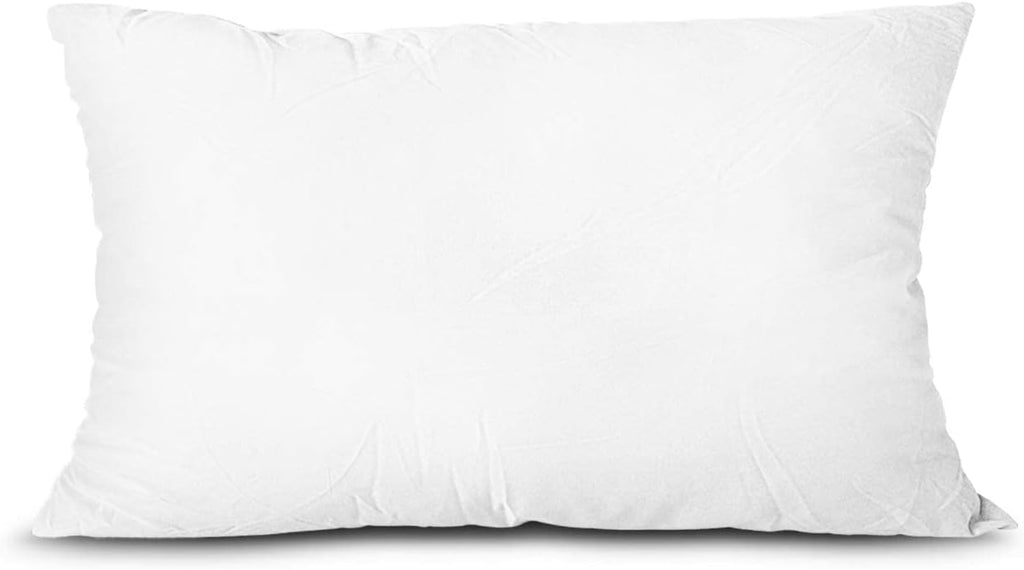 EDOW Throw Pillow Insert, Lightweight Soft Polyester Down Alternative Decorative Pillow, Sham Stuffer, Machine Washable. (White, 12x20)