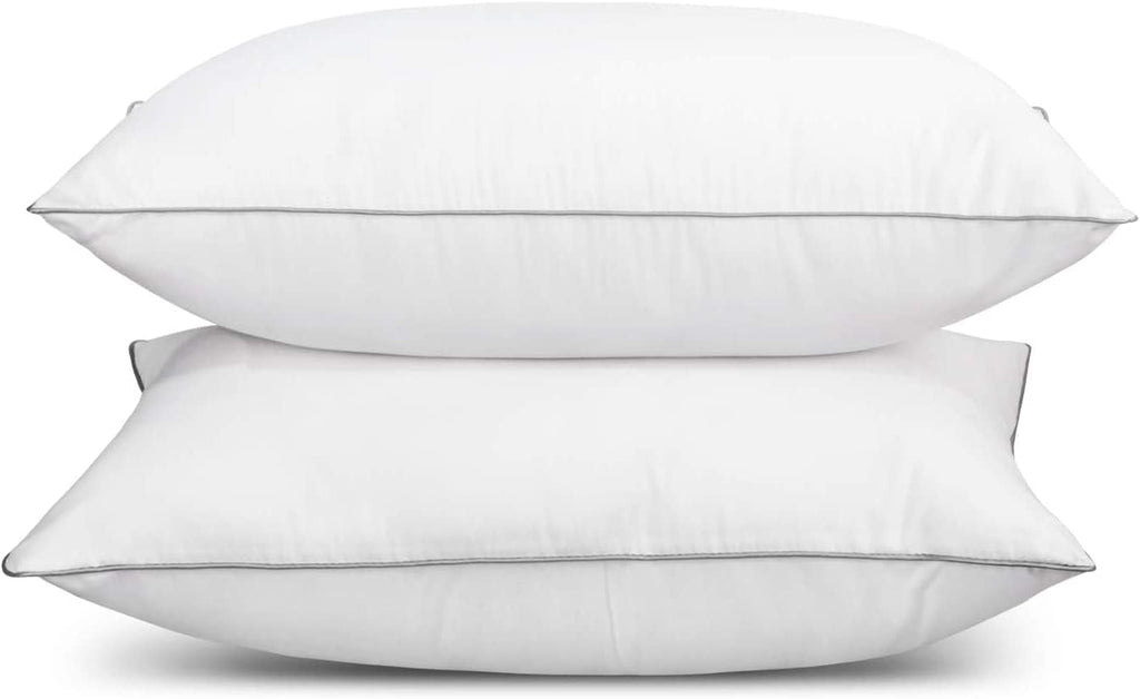 EDOW Soft Pillows for Sleeping (2 Pack),Supportive Down Alternative Polyester Micro-Fiber Filled Pillows, Brushed Cotton Cover, Machine Washable (White, Queen(20x30)) @ M&A STYLES LTD