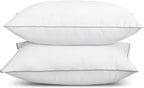 EDOW Soft Pillows for Sleeping (2 Pack),Supportive Down Alternative Polyester Micro-Fiber Filled Pillows, Brushed Cotton Cover, Machine Washable (White, Queen(20x30)) @ M&A STYLES LTD