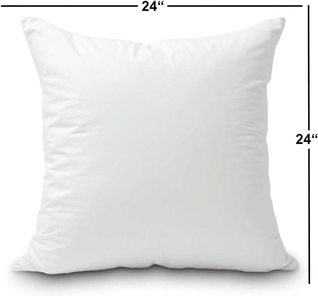 Foamily® Set of 2-24 x 24 Premium Outdoor Water Resistant Stuffer Pillow Throw Inserts Sham Square Form, Standard/White - Made in USA @ M&A STYLES LTD