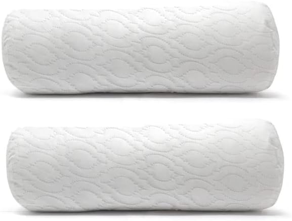 Becky Cameron Neck Roll Pillow Orthopedic Bolster Crumbed Foam Filled Cylinder Cushion Pad Lumbar Support Leg Pain Comfort Cervical Round Pillow ideal for Rest Reading Sleeping (12" x 6" Round)