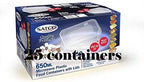 Adam Icon 25 Microwave Plastic Food Takeaway Heavy Duty Satco Containers with Lids 650ml (650ml)