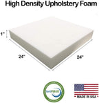 AK TRADING CO. 24" W x 24" L Upholstery Foam Cushion High Density (Chair Cushion Square Foam for Dinning Chairs, Wheelchair Seat Cushion Replacement) - Made in USA (1x24x24)
