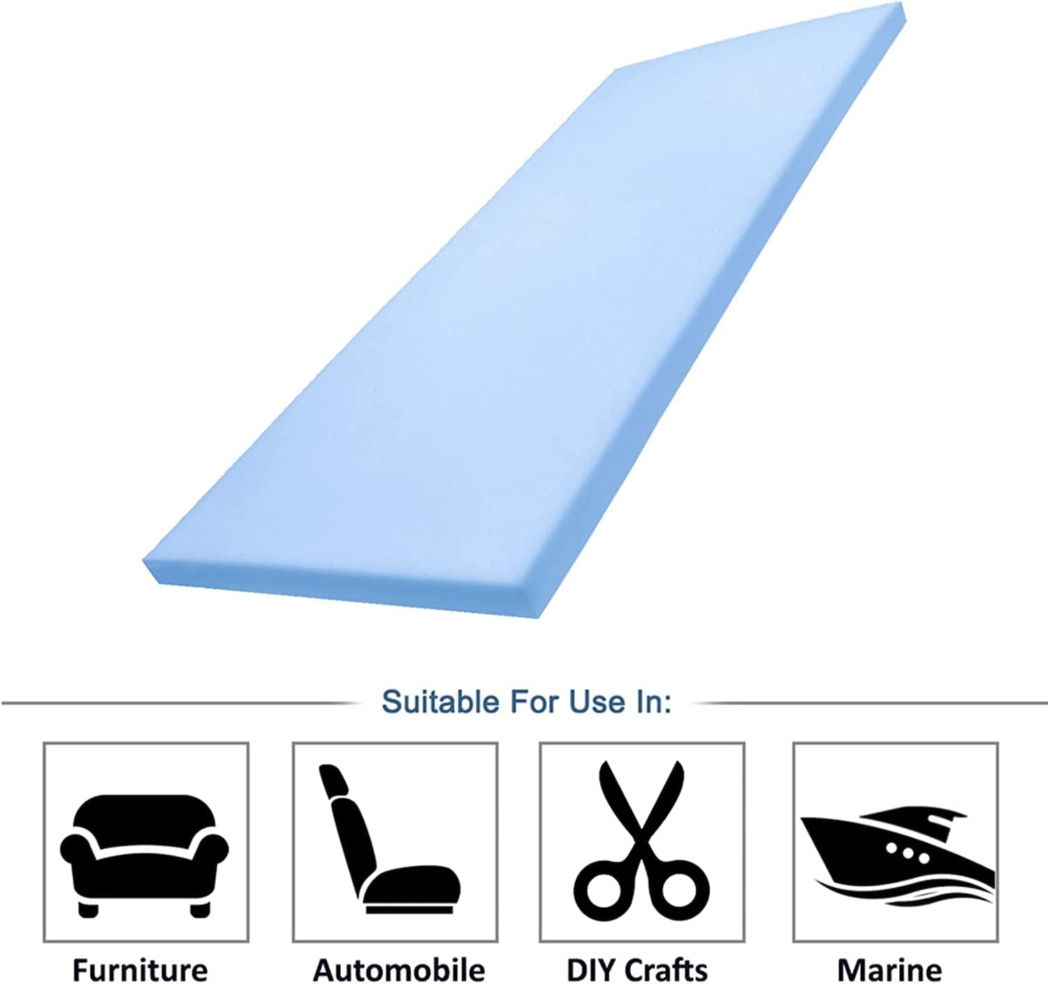 2 H x 18 W x 50 L Upholstery Foam Cushion High Density @M&A STYLES LTD