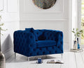 Adam Icon armchair blue velvet fabric for living room