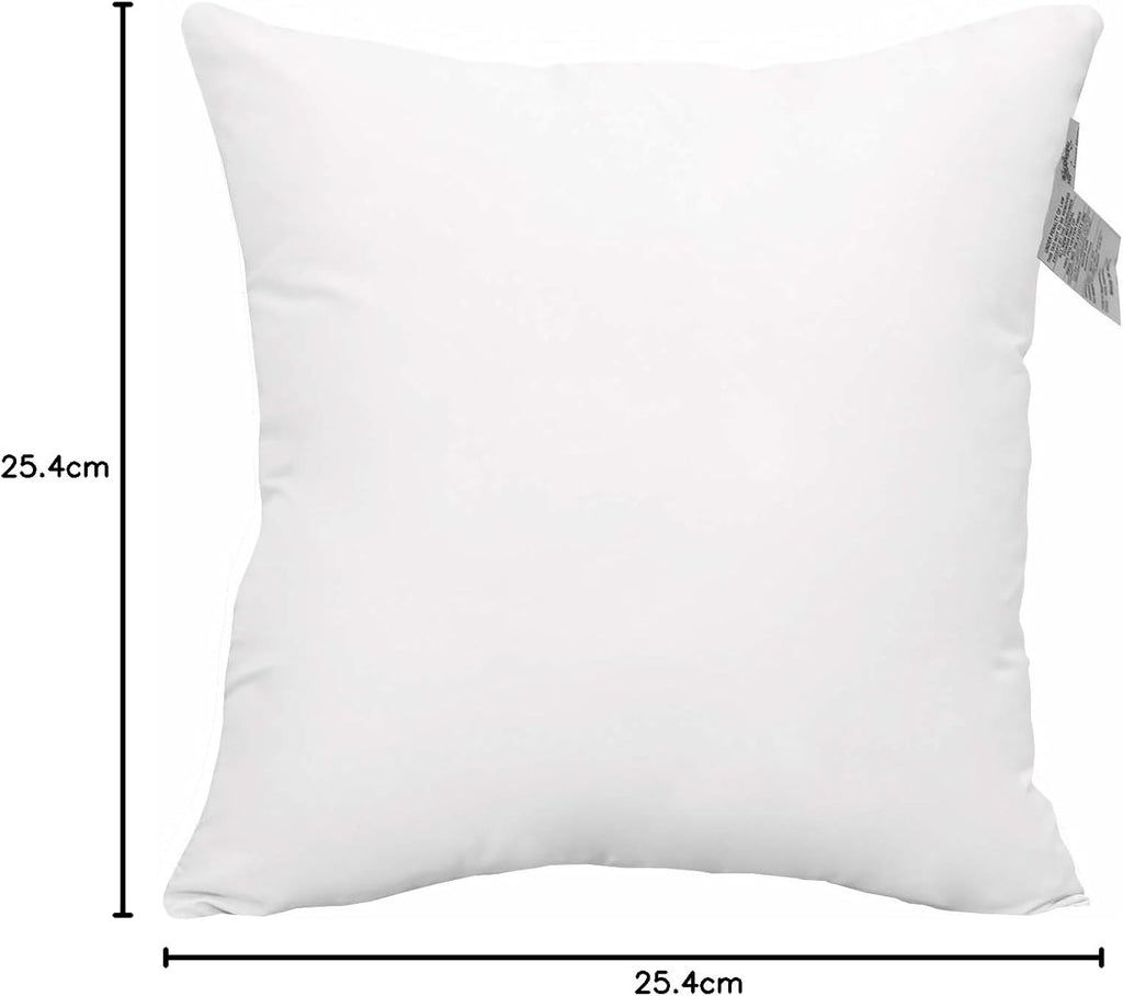 ACCENTHOME Cushion Inner Pads (Pack of 2) 18" x 18" Throw Pillow Inserts | Hypoallergenic Square Cushion Fillers - Hollowfiber Pillow Sham Stuffer (45 x 45 cm, White)