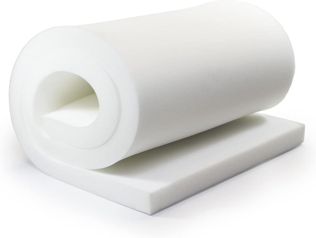 AK TRADING CO. (4" H X 30" W x 72"L) Upholstery Foam Cushion CertiPUR-US® Certified. Perfect for Seat Replacement, Upholstery Sheet & Foam Padding White