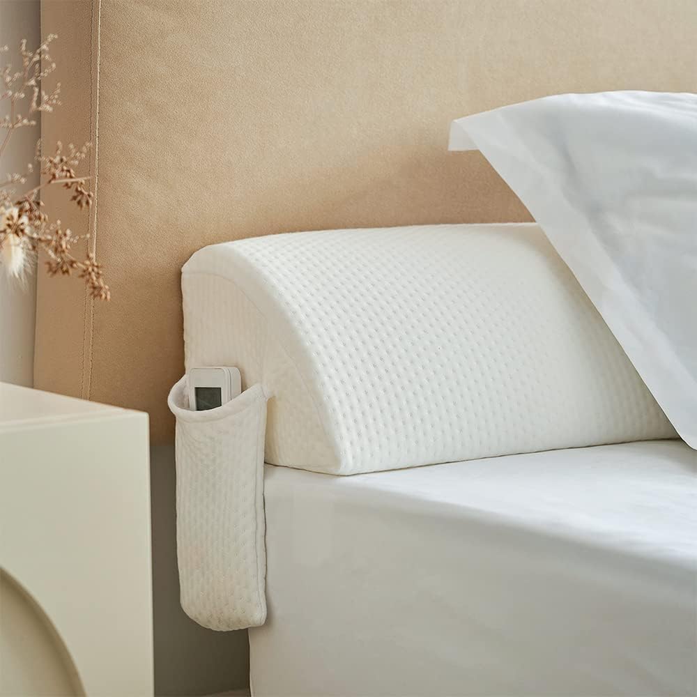 jakoola Bed Wedge Pillow for Headboard Gap Bed Mattress Gap Filler Memory Foam Bed Crack Headboard Pillow Stopper to Close The Gap Between Headboard Wall and Mattress Space Filler King (10x6x76 in)