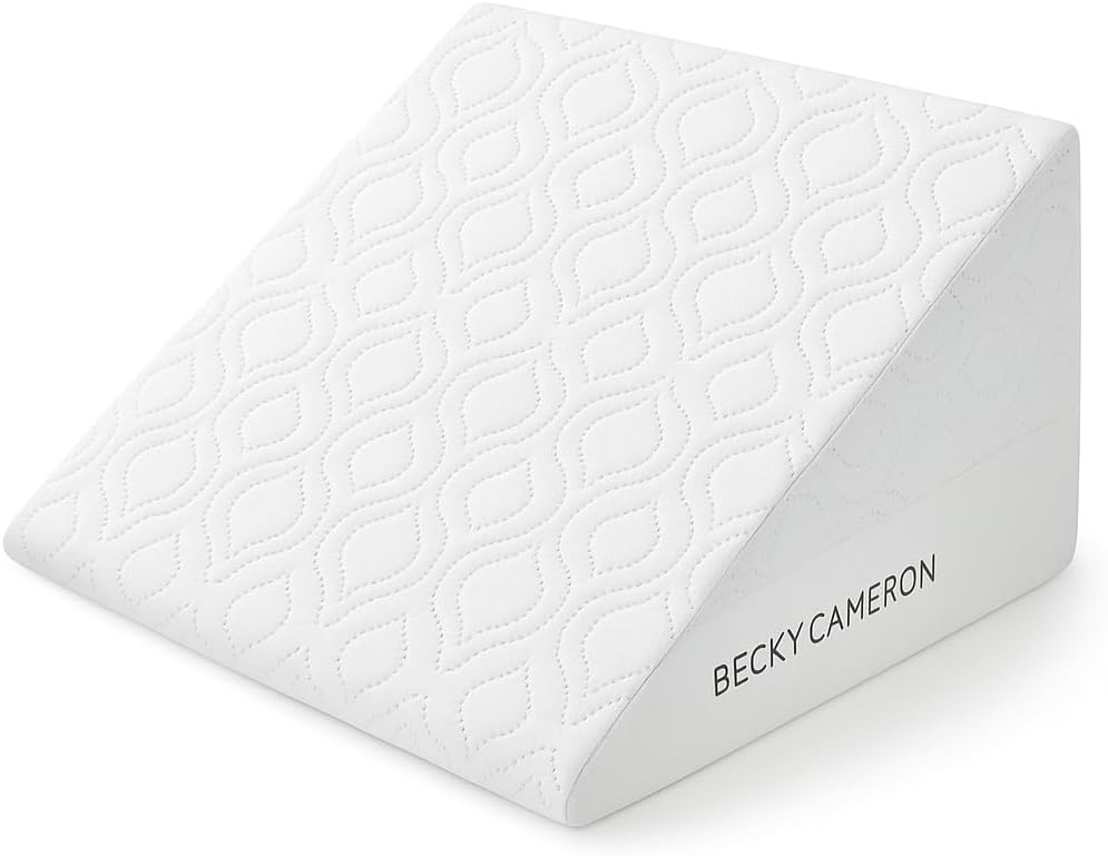Becky Cameron™ Bed Wedge Pillow – Memory Foam Top for Sleeping, Acid Reflux, Snoring & Back Support – Washable Cover – Ideal for GERD, Heartburn & Post-Surgery Recovery
