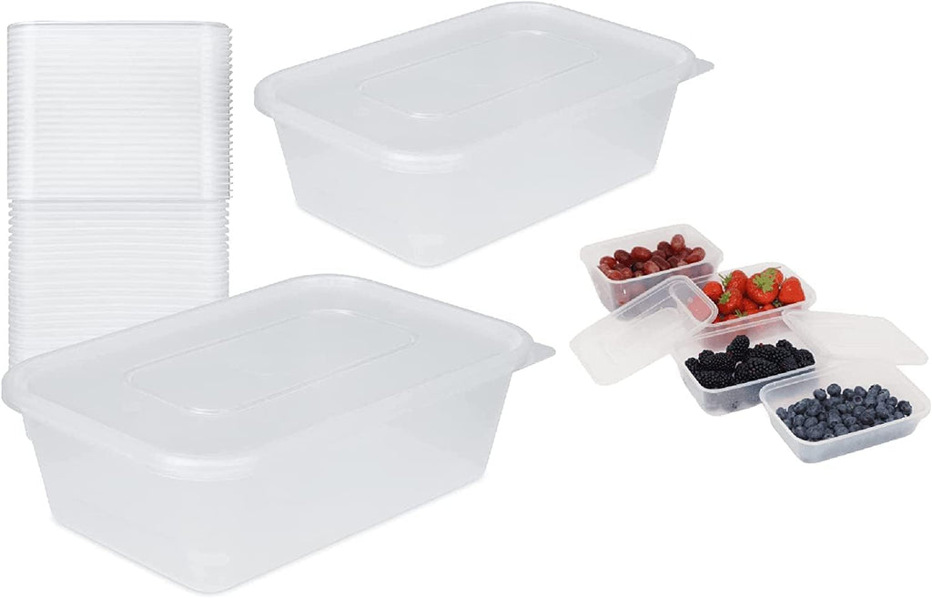 Adam Icon 25 Microwave Plastic Food Takeaway Heavy Duty Satco Containers with Lids 650ml (650ml)