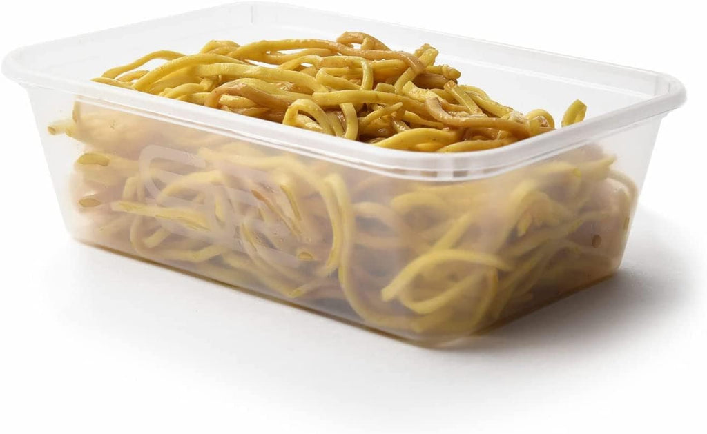 Adam Icon 50 x Microwave Plastic Food Takeaway Heavy Duty Satco Containers with Lids - 650ml by satco by Classic Disposables