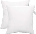 ACCENTHOME Cushion Inner Pads (Pack of 2) 18" x 18" Throw Pillow Inserts | Hypoallergenic Square Cushion Fillers - Hollowfiber Pillow Sham Stuffer (45 x 45 cm, White)
