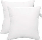 ACCENTHOME Cushion Inner Pads (Pack of 2) 18" x 18" Throw Pillow Inserts | Hypoallergenic Square Cushion Fillers - Hollowfiber Pillow Sham Stuffer (45 x 45 cm, White)