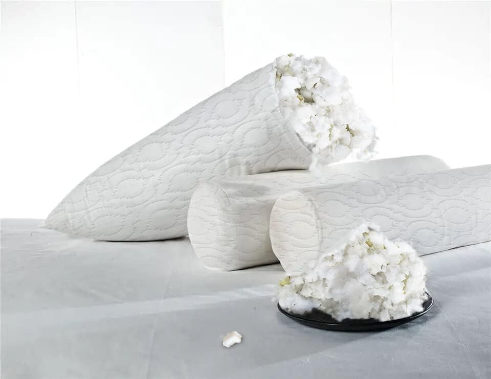 Becky Cameron Neck Roll Pillow Orthopedic Bolster Crumbed Foam Filled Cylinder Cushion Pad Lumbar Support Leg Pain Comfort Cervical Round Pillow ideal for Rest Reading Sleeping (12" x 6" Round)