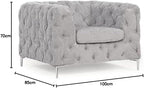 Adam Icon armchair grey velvet unique for living room