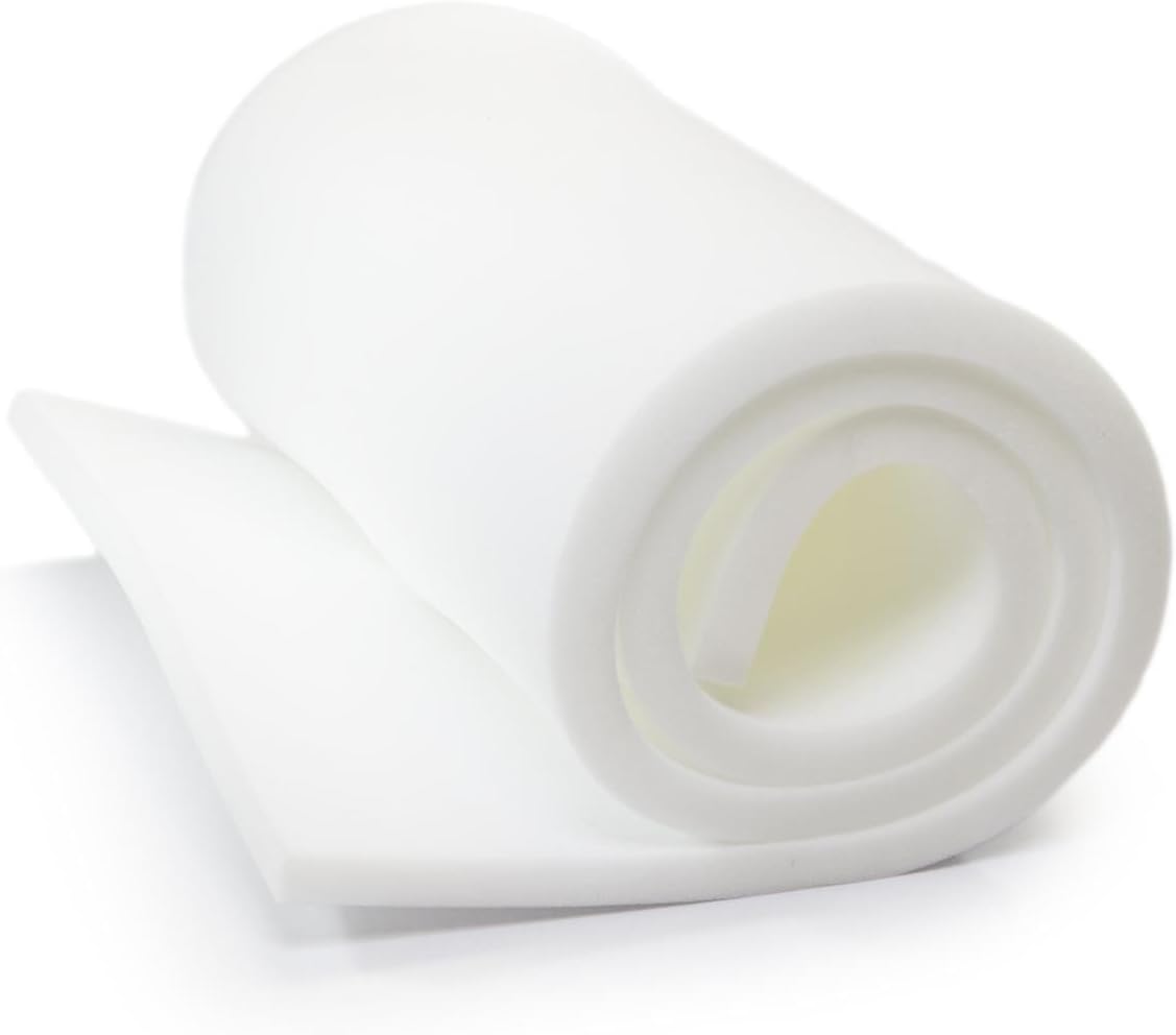 AK TRADING CO. High Density Upholstery Foam Cushion, Polyurethane Foam Sheet - Made in USA - 1" H x 24" W x 72" L