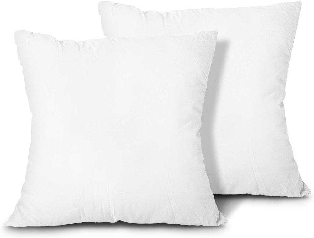 Edow Throw Pillow Inserts, Set of 2 Lightweight Down Alternative Polyester Pillow, Couch Cushion, Sham Stuffer, Machine Washable. (White, 22x22) @ M&A STYLES LTD