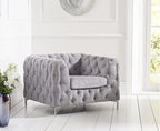 Adam Icon armchair grey velvet unique for living room