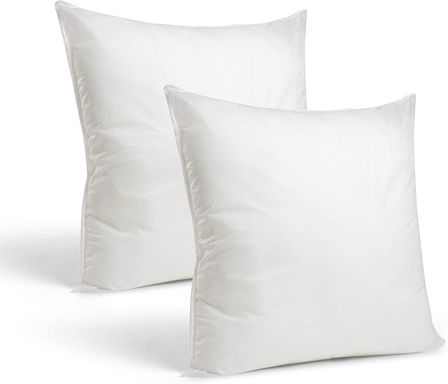 Foamily Set of 2 Hollow Fibber Plump Cushions Inner Fillers Inserts Pads Hypoallergenic Cushion Pad Stuffer Pillow Insert Square Polyester Standard White 22” x 22” @ M&A STYLES LTD
