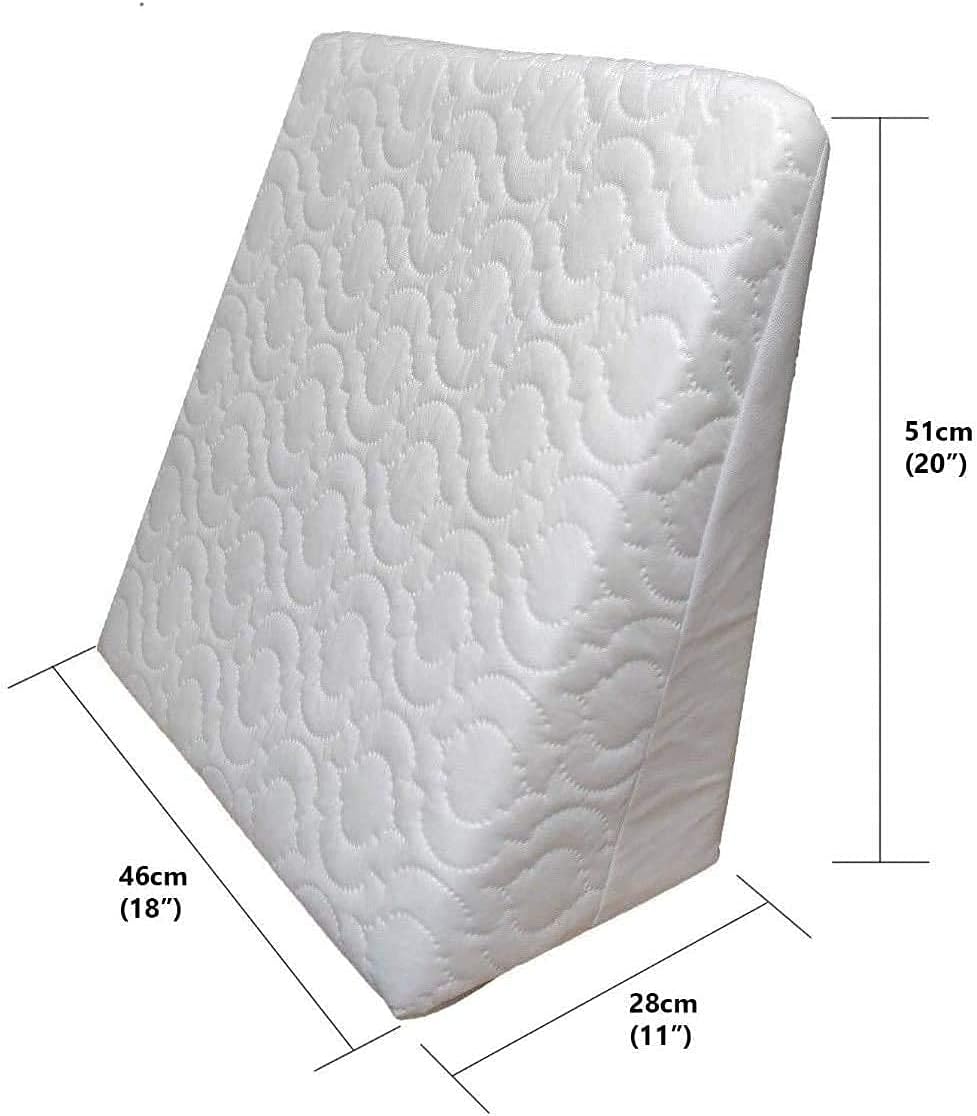 Wedge Pillow Support Cushion Great for Bed and Couch, Helps to Reduce Snoring, Acid Reflux, Back Pain and Respiratory - Ideal Foam for Sleeping, Reading - Breathable Washable Cover