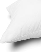 Edow Throw Pillow Inserts, Set of 2 Lightweight Down Alternative Polyester Pillow, Couch Cushion, Sham Stuffer, Machine Washable. (White, 18x18) @ M&A STYLES LTD