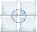 Foamily Set of 4-18 X 18 Premium Outdoor Water Resistant Stuffer Pillow Throw Inserts Sham Square Form, 18" L X 18" W, Standard/White @ M&A STYLE
