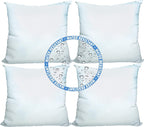 Foamily Set of 4-18 X 18 Premium Outdoor Water Resistant Stuffer Pillow Throw Inserts Sham Square Form, 18" L X 18" W, Standard/White @ M&A STYLE