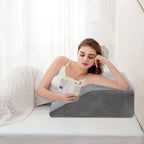 Hermell Zero Gravity Elevating Leg Rest Pillow, Post-Surgery, Leg Pain, Back Injury, Sciatica Pain Relief, Removable Cover - White