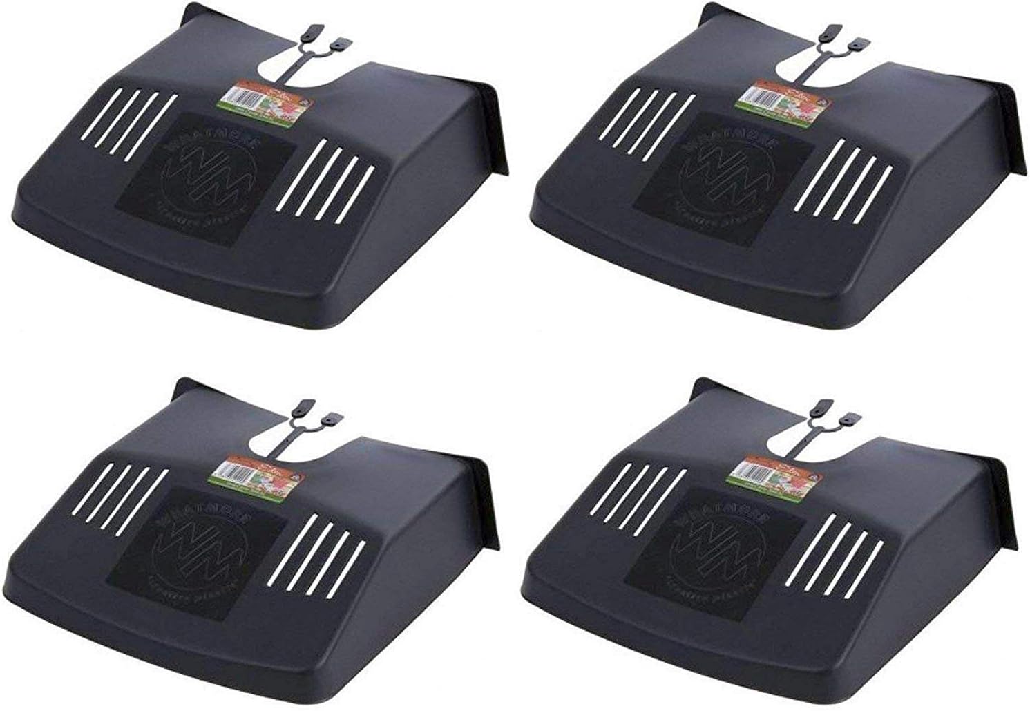 Wham - 4 x Eden Drain Cover 12"x11" Black Plastic Grid Cover Ventilated - Prevents Blockages To Drains