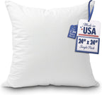 Foamily Throw Pillows Insert Set of 2-24 x 24 Insert for Decorative Pillow Covers - Made in USA - Bed and Couch Sham Filler @ M&A STYLES LTD
