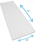AK TRADING CO. High Density Upholstery Foam Cushion, Polyurethane Foam Sheet - Made in USA - 1" H x 24" W x 72" L