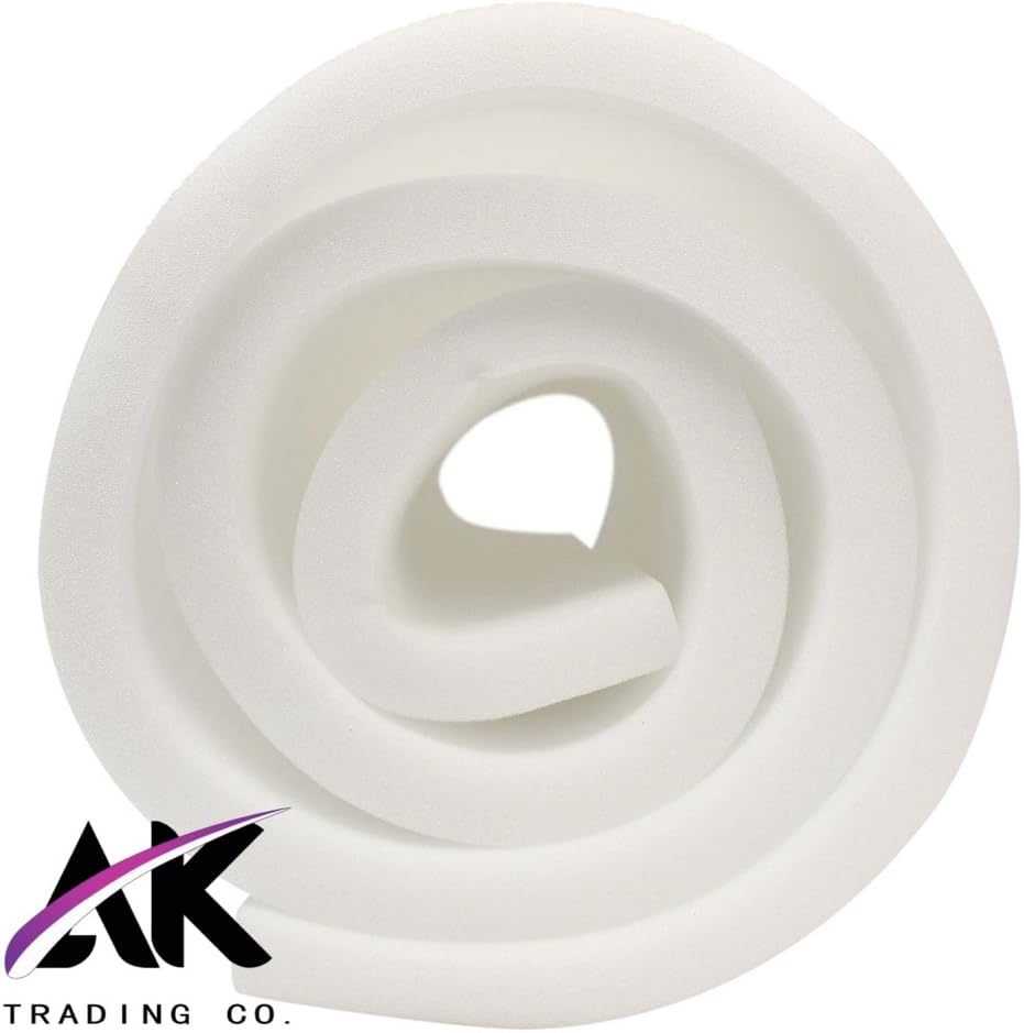 AK TRADING CO. Sheet-High Density 1.8, 44ILD-Durable Cushioning for DIY Projects, Furniture 4" x 24" x 72 Upholstery Foam, 4x24x72, White