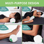 Cushy Form Travel Neck Pillow - Washable Memory Foam Cylinder Pillow for Neck, Back & Leg Support