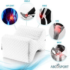 Knee Pillow - for Hip, Back, Leg, Knee Pain Relief - Ideal for Side Sleepers, Pregnancy & Right Spine Alignment - Premium Comfortable Memory Foam Wedge Contour with Washable Cover {New and Improved}