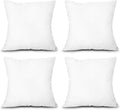 EDOW Throw Pillow Inserts, Set of 4 Lightweight Down Alternative Polyester Pillow, Couch Cushion, Sham Stuffer, Machine Washable. (White, 12x12)
