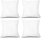 EDOW Throw Pillow Inserts, Set of 4 Lightweight Down Alternative Polyester Pillow, Couch Cushion, Sham Stuffer, Machine Washable. (White, 26x26)
