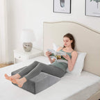 Hermell Zero Gravity Elevating Leg Rest Pillow, Post-Surgery, Leg Pain, Back Injury, Sciatica Pain Relief, Removable Cover - White
