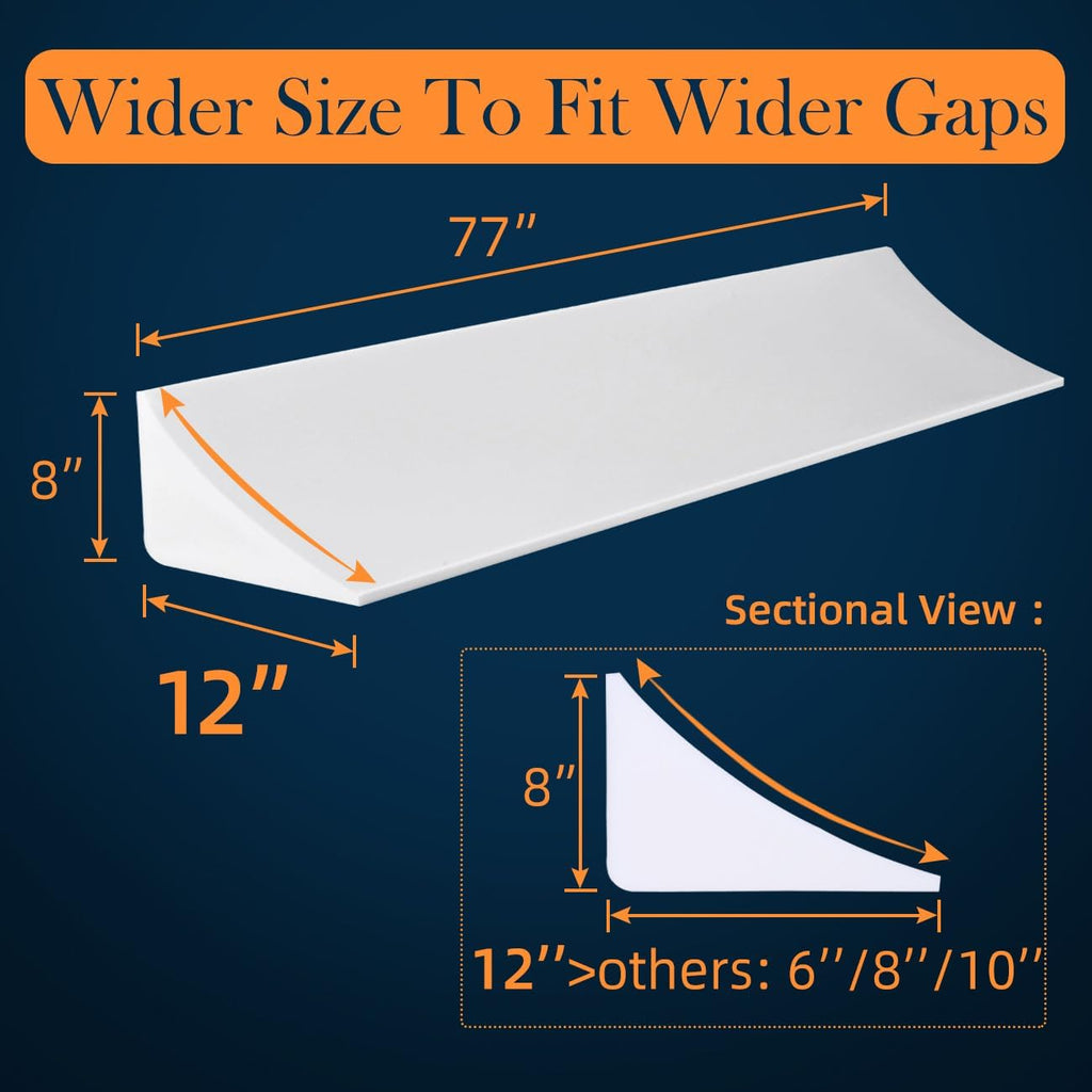 LOFE Mattress Gap Filler King 77"x12"x8"- Wider 12" Bed Wedge Pillow for Headboard Gap, Bed Gap Filler Between Headboard and Mattress(0-12"), Triangle Headboard Pillow for Stop Losing Pillows