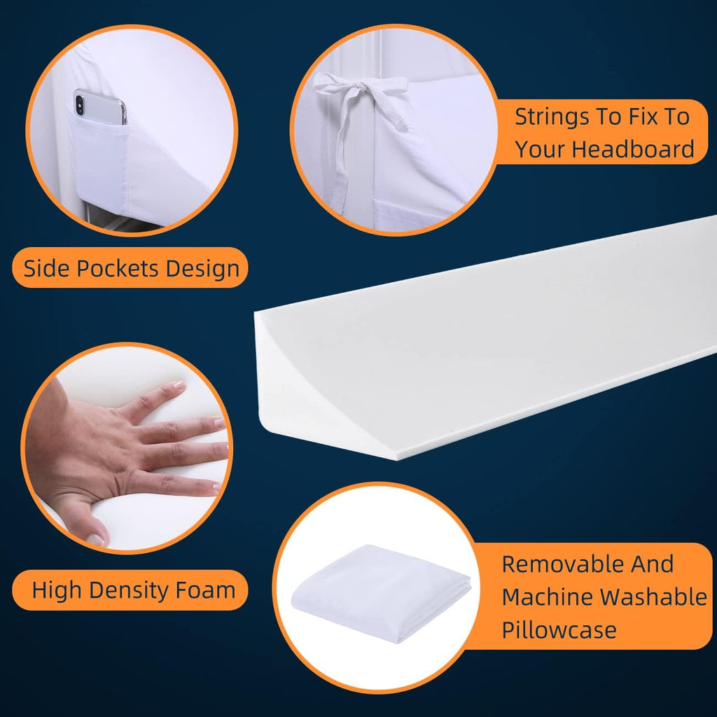 LOFE Mattress Gap Filler King 77"x12"x8"- Wider 12" Bed Wedge Pillow for Headboard Gap, Bed Gap Filler Between Headboard and Mattress(0-12"), Triangle Headboard Pillow for Stop Losing Pillows