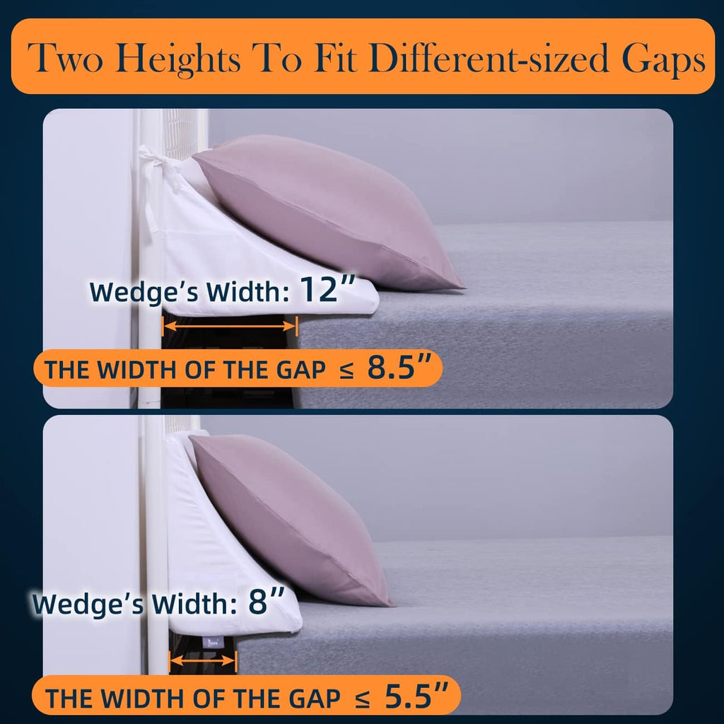 LOFE Mattress Gap Filler King 77"x12"x8"- Wider 12" Bed Wedge Pillow for Headboard Gap, Bed Gap Filler Between Headboard and Mattress(0-12"), Triangle Headboard Pillow for Stop Losing Pillows