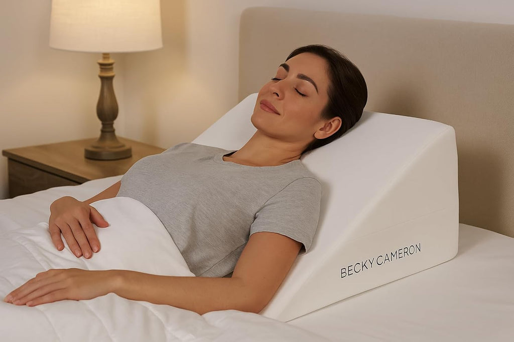 Becky Cameron™ Bed Wedge Pillow – Memory Foam Top for Sleeping, Acid Reflux, Snoring & Back Support – Washable Cover – Ideal for GERD, Heartburn & Post-Surgery Recovery