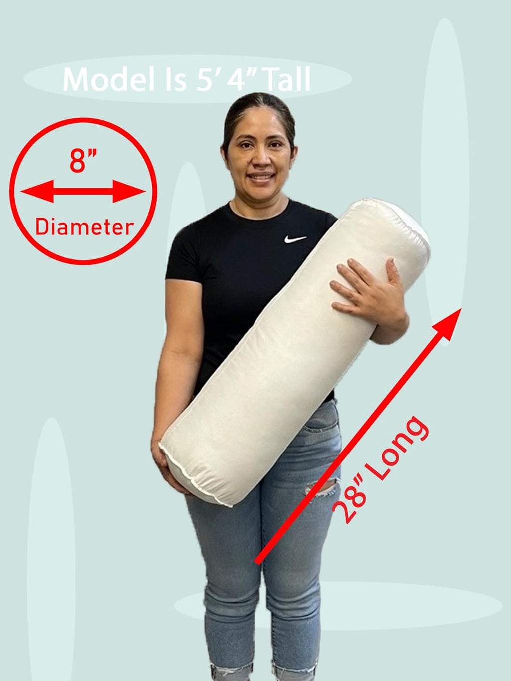 Pillowflex 8 Inch Bolsters Pillow Form Inserts For Shams (8 Inch By 28 Inch Bolster)