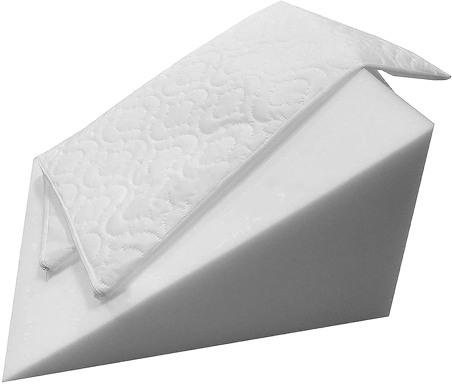 Wedge Pillow Support Cushion Great for Bed and Couch, Helps to Reduce Snoring, Acid Reflux, Back Pain and Respiratory - Ideal Foam for Sleeping, Reading - Breathable Washable Cover
